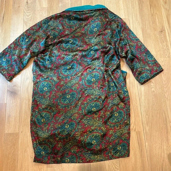Vtg Victoria’s Secret Robe Gold Label Paisley Terrycloth OSFM - Picture 3 of 8